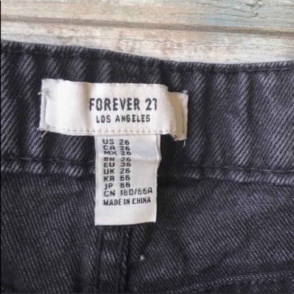 Forever 21 High Rise Black Distressed Shorts - Picture 5 of 5